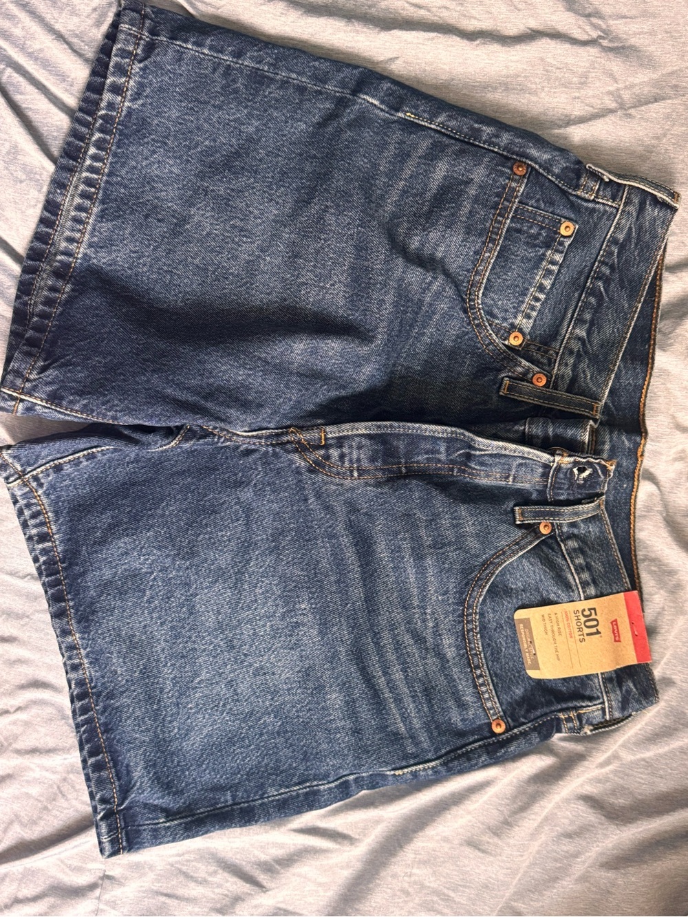Levi's Blue Denim Jean Shorts - 501 Styling